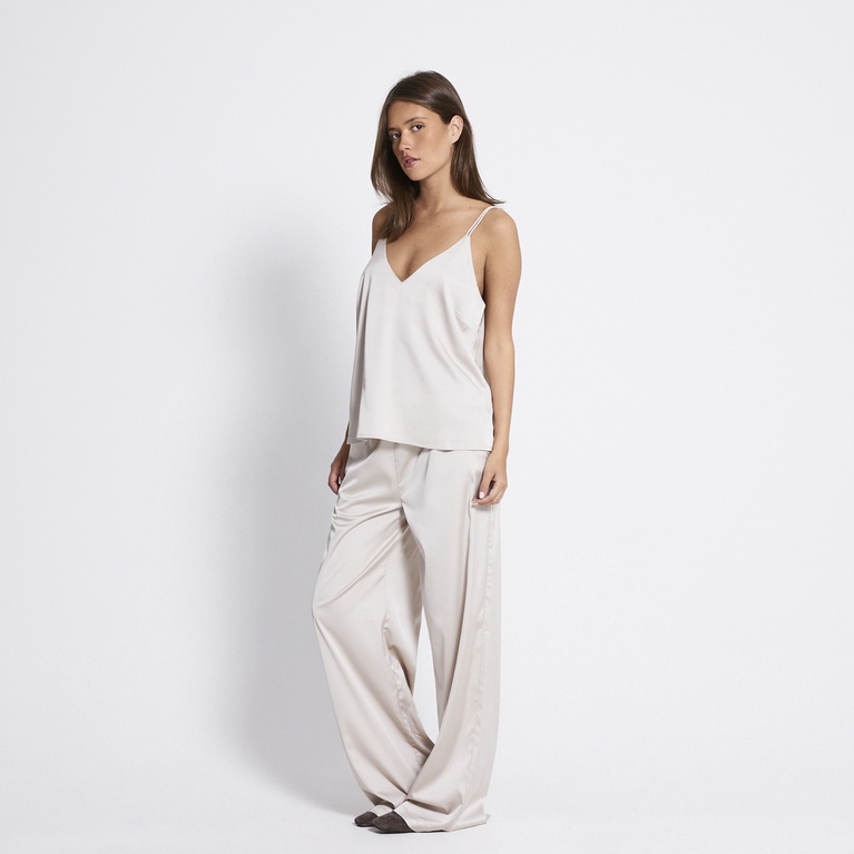 Satin strap top "Aurora" Soft Beige